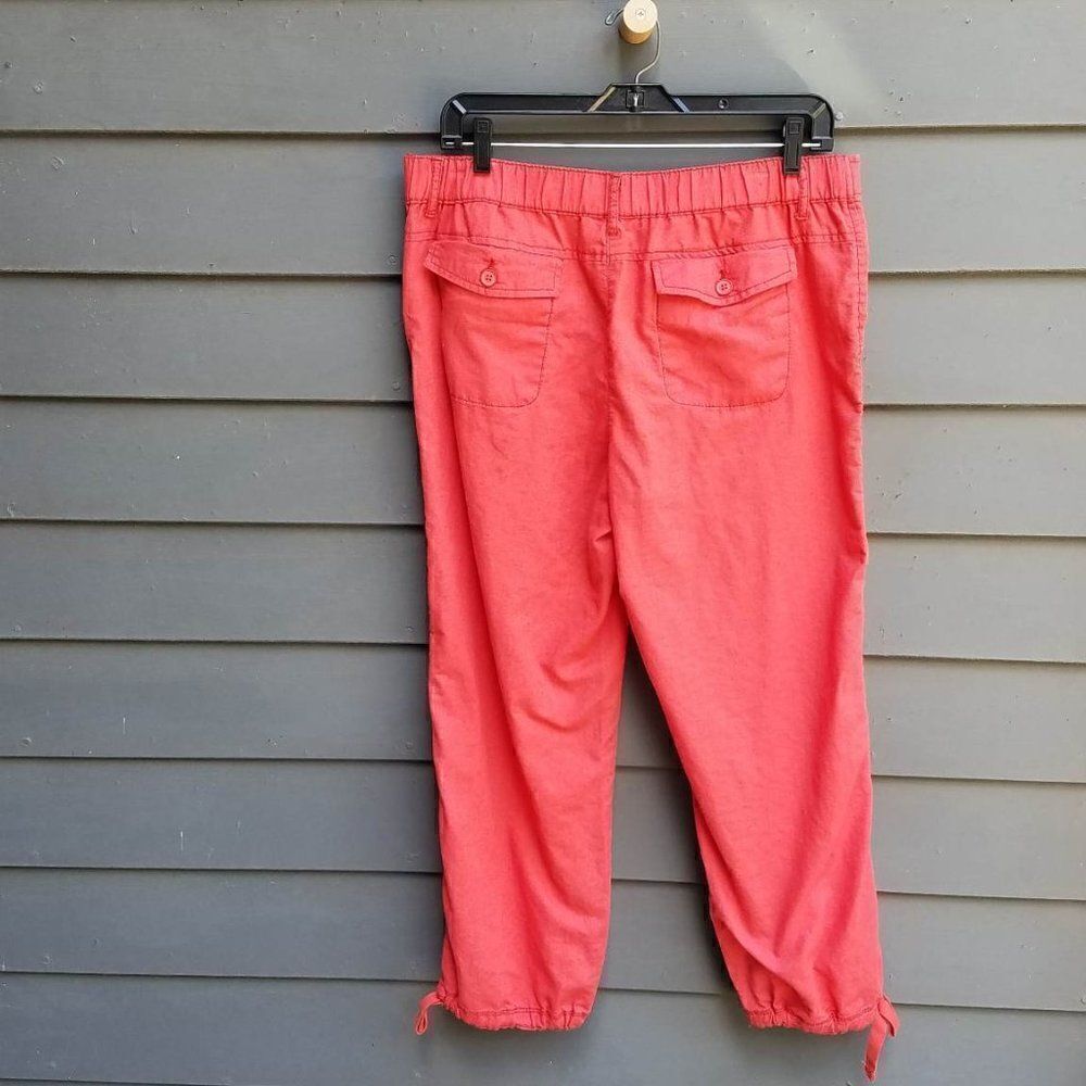 Joe Fresh Red Draw String Cropped Pants Size 8 - Picture 3 of 11
